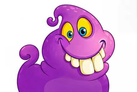 Monster illustration showing protruding front teeth